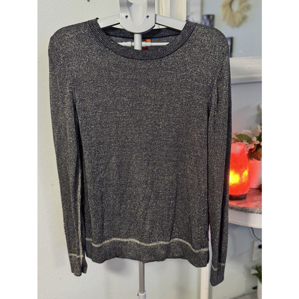 JOE Fresh Lightweight Crewneck Sweater Navy Blue & Gold Metallic, Women’s XL​​